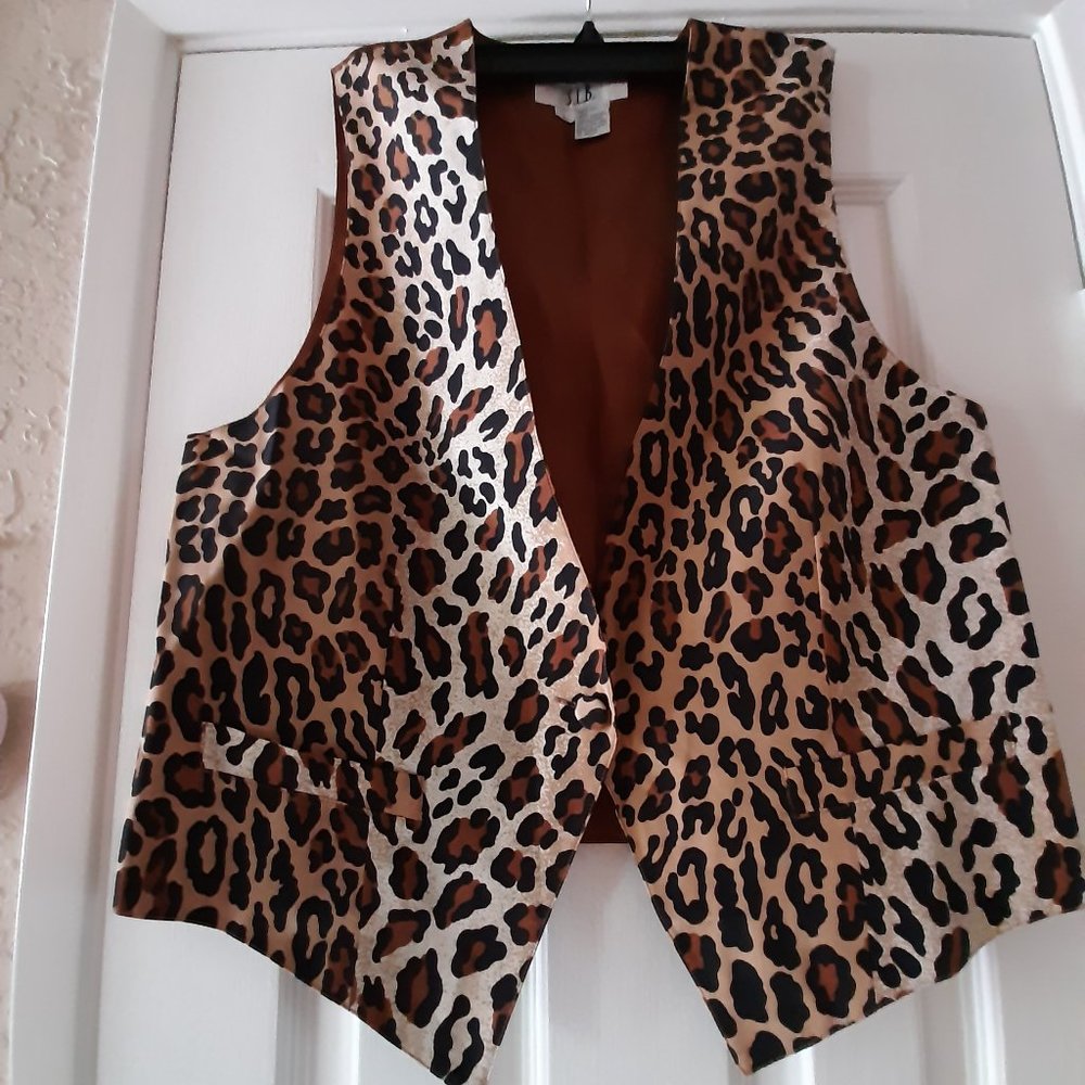 Silk Faux Leopard Vest